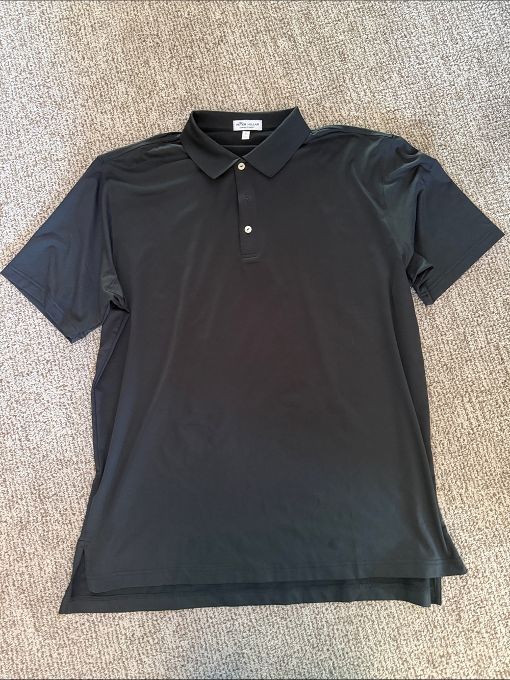 Peter Millar Black Short-Sleeve Polo